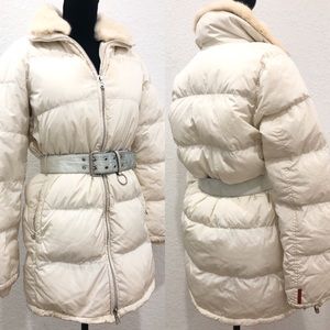 Prada puffer coat w/ fur collar & hidden hoodie!!!